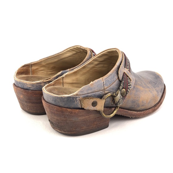 Bed Stu Triad Blue Leather Mule Clogs 8 - Picture 5 of 14